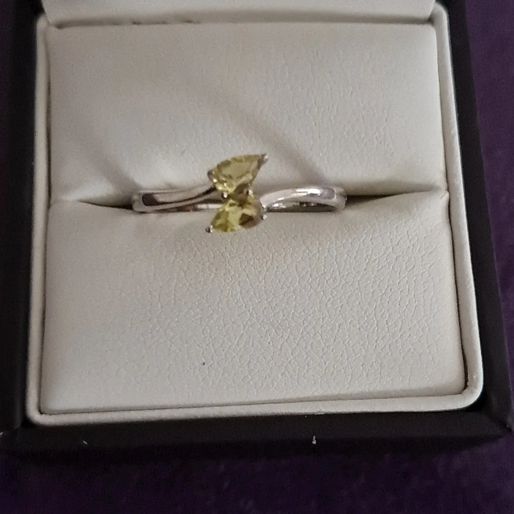 AAA Canary Tourmaline Bypass Ring In 925 Sterling Silver